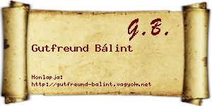 Gutfreund Bálint névjegykártya